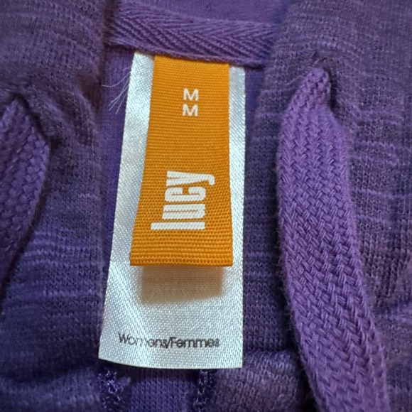 Lucy Hooded Half Zip Sweatshirt Y2K M Purple Reign Gym Yoga Kangaroo Pockets - Picture 6 of 10